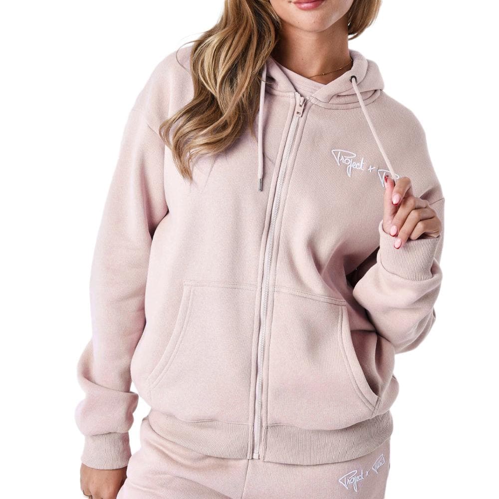 Sweat Zippé Rose Femme Project X Paris Basic Full Logo 1