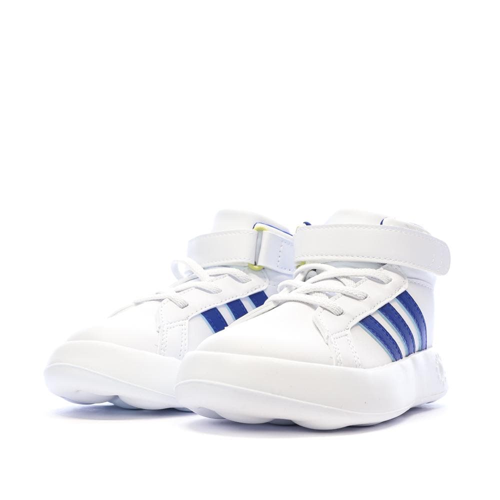 Baskets Blanches/Bleu Garçon Adidas Grand Court Mid 6