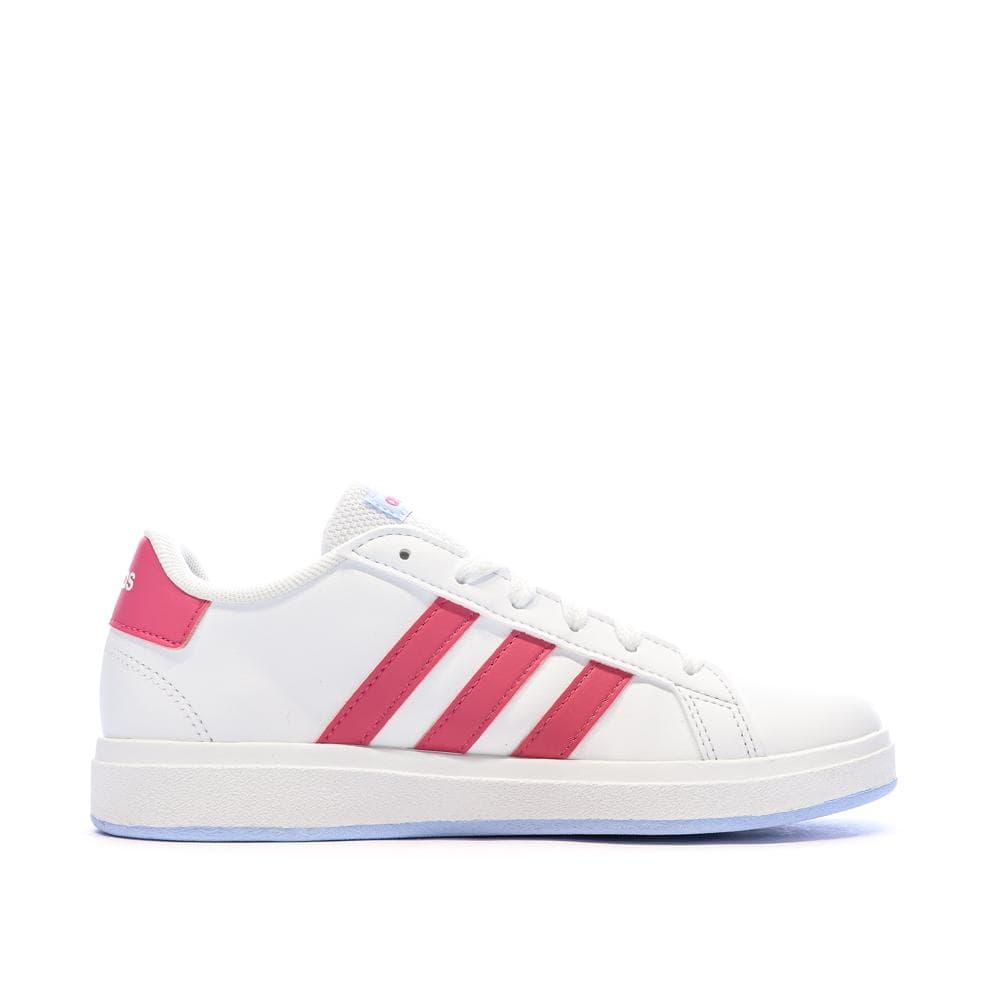 Baskets Blanches/Roses Fille Adidas Grand Court 2.00 2