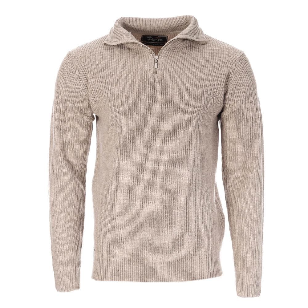 Pull 1/4 Zip Beige Homme RMS26 Camioneur 1