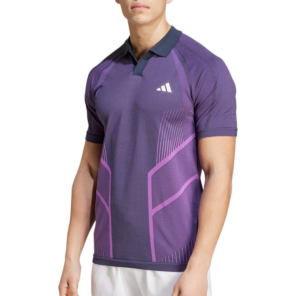 Polo Violet Homme Adidas Seam 1