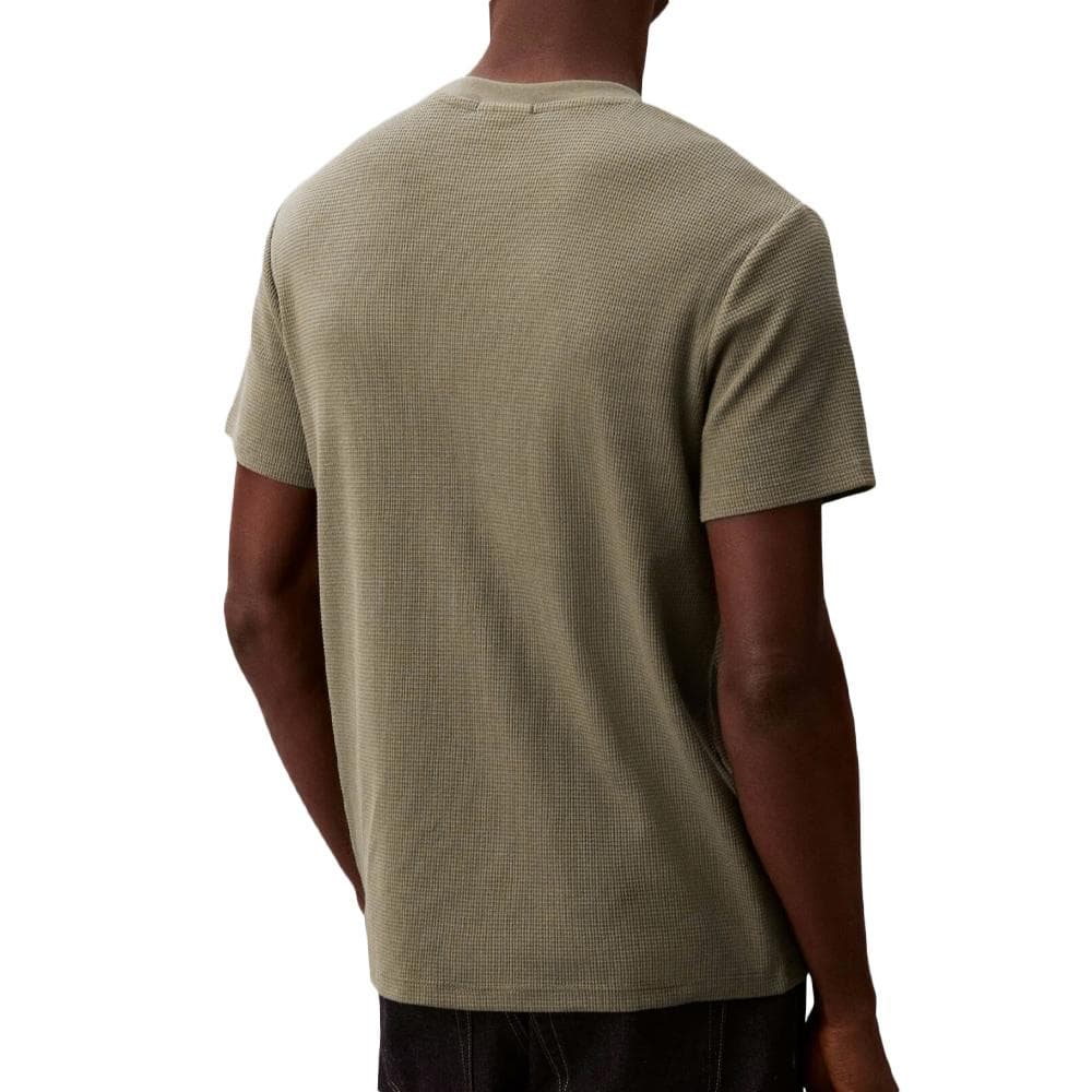 T-Shirt Kaki Homme Calvin Klein Jeans Waffle Badge 2