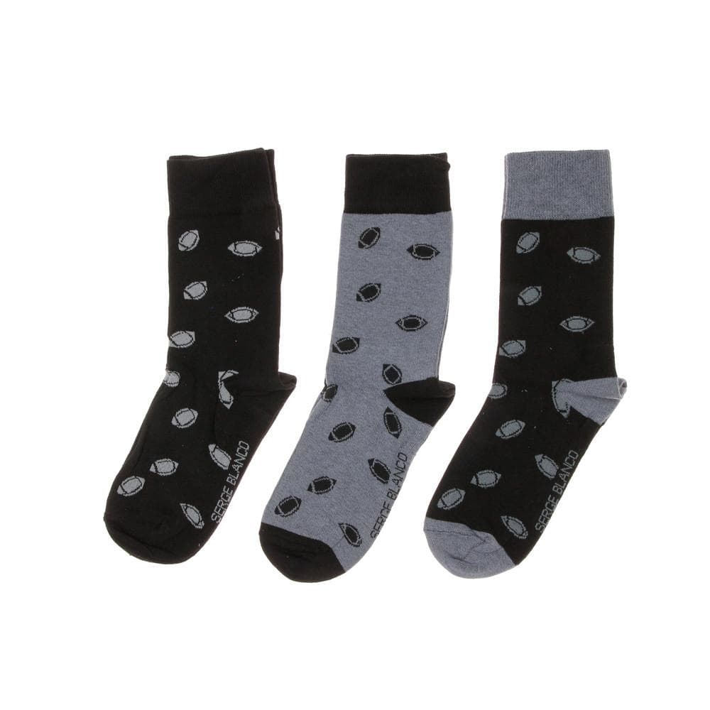 x3 paires de chaussettes Noir/gris Homme Serge Blanco 0BG 1