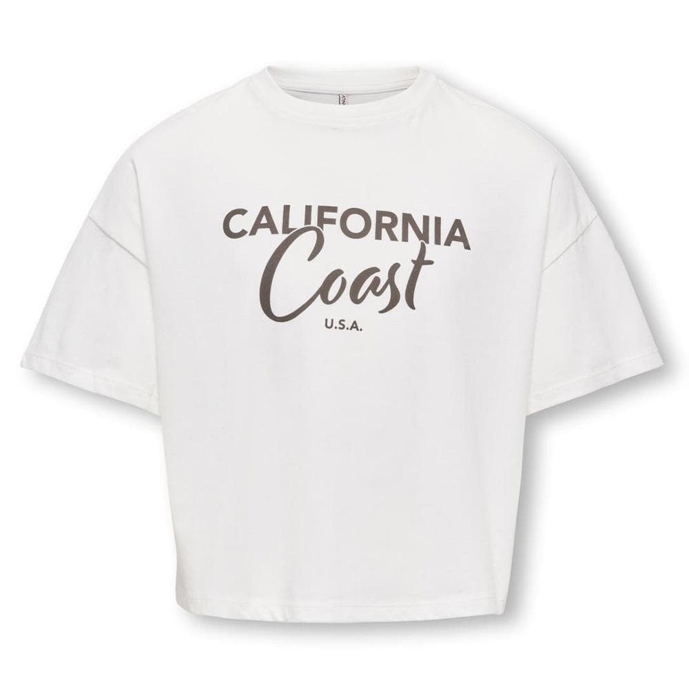 T-Shirt Blanc/Marron Fille Kids ONLY Olivia 1
