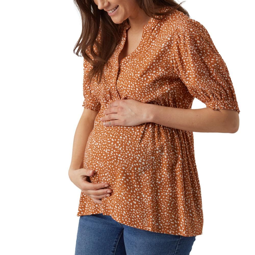 Blouse Orange Femme Femme Mamalicious Hella Lia 1