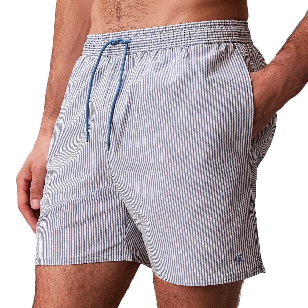 Maillot de bain Bleu/Blanc Homme Calvin Klein Jeans Short Drawstrings 1