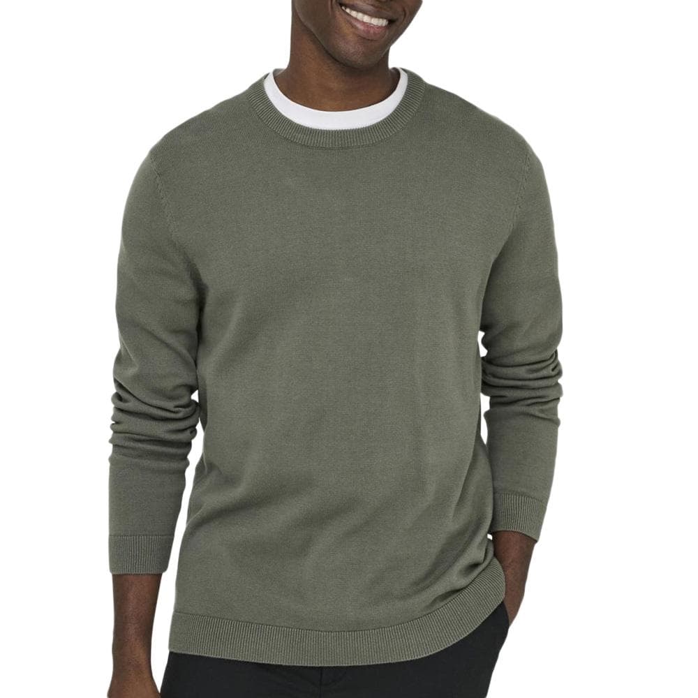 Pull Kaki Homme Only & Sons 12Solid 1