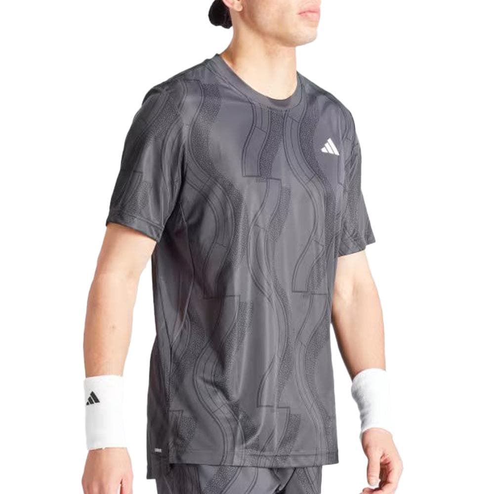 Maillot de Tennis Gris Homme Adidas Club Graph Tee 1