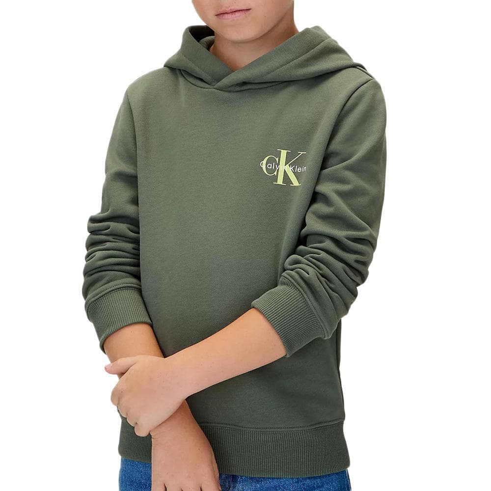 Sweat Vert Garçon Calvin Klein Jeans Small Monogram 1