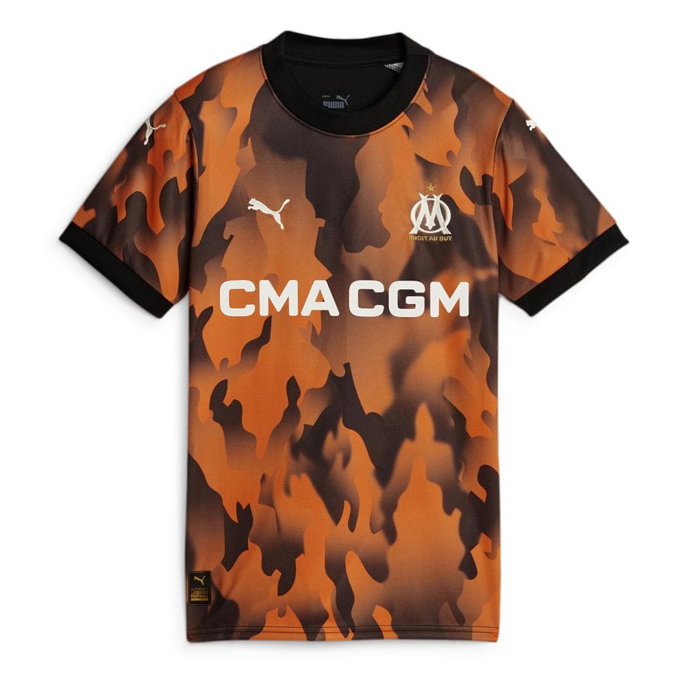OM Maillot Réplica Thrid Noir/Orange Femme Puma 24/25 1