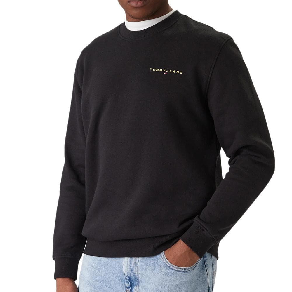 Sweat Noir Homme Tommy Hilfiger Linear Crew 1