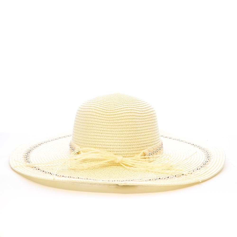 Chapeau de soleil en paille Beige à large bord Via Lorenzo SPCH1510 3