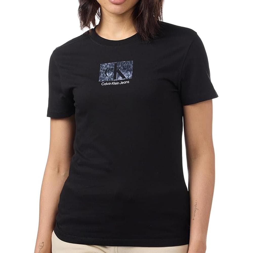 T-shirt Noir Femme Calvin Klein Jeans Printed 1