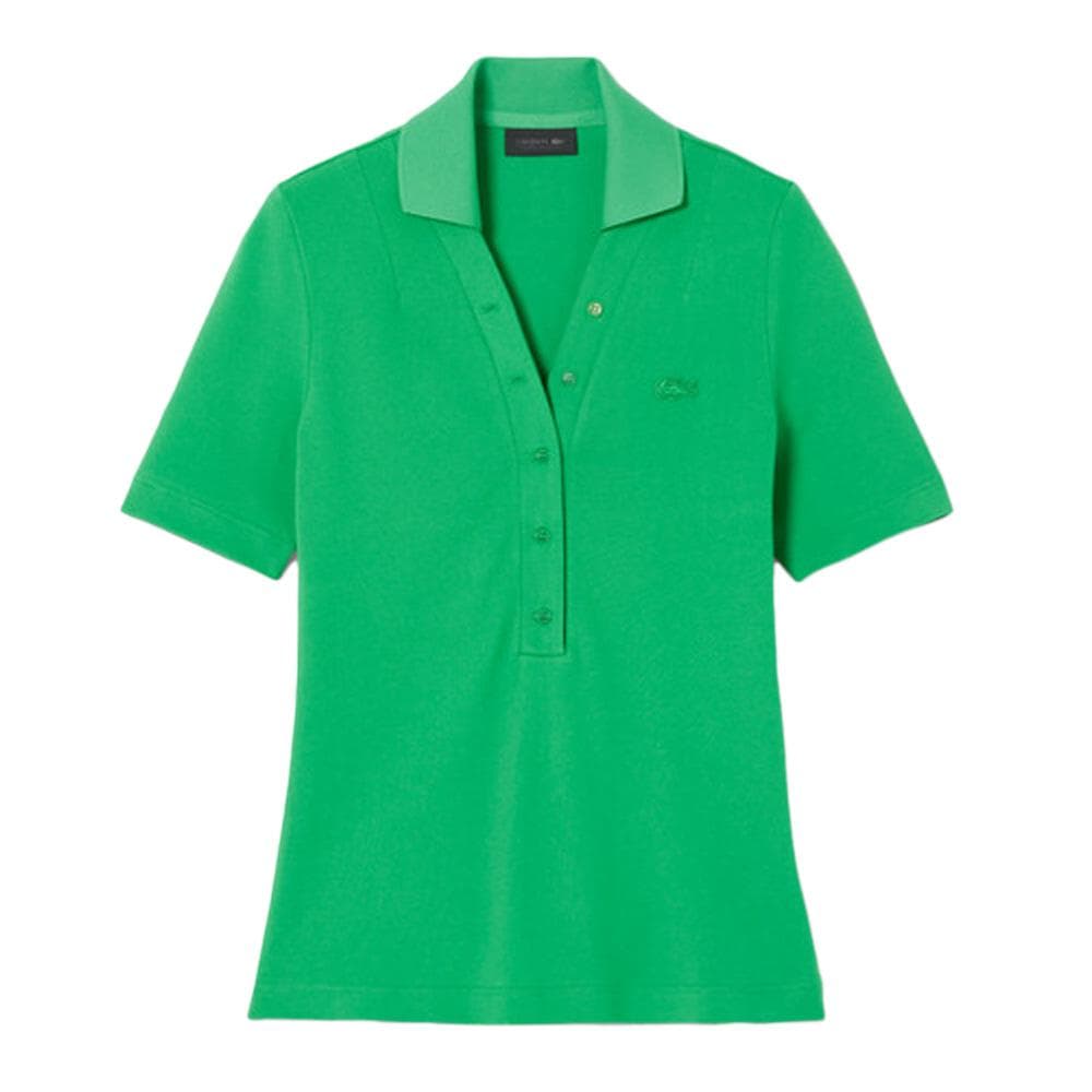 Polo Vert Femme Lacoste Slim Fit Mini Pique 1