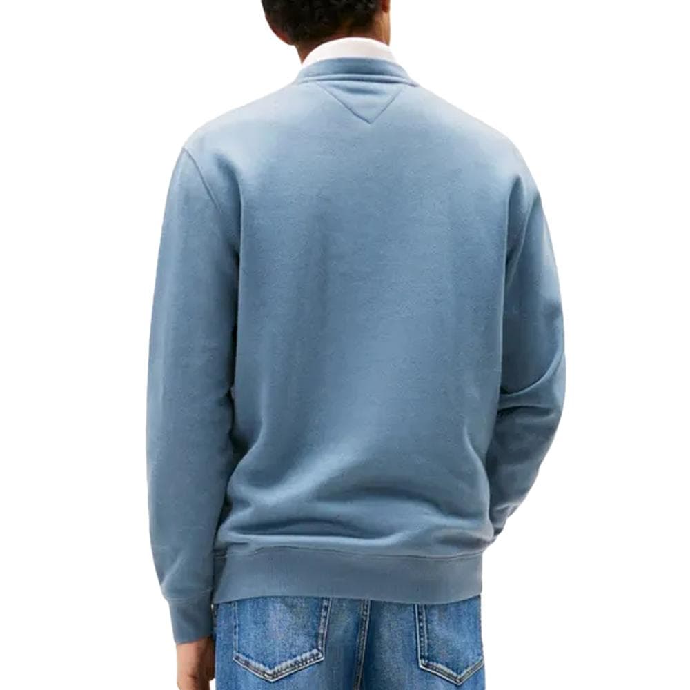 Sweat Bleu Homme Tommy Jeans Flag Crew 2