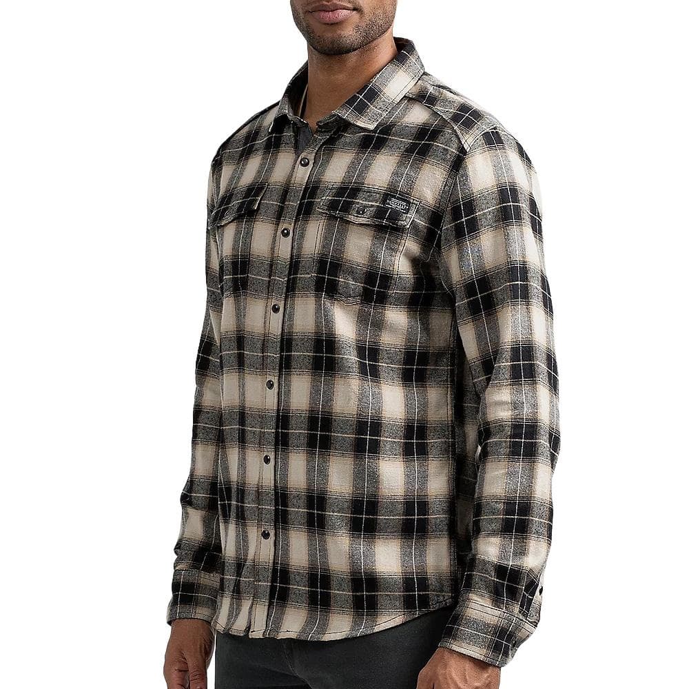 Chemise Manches Longues Beige/Noir Homme Sun Valley ABEE 1