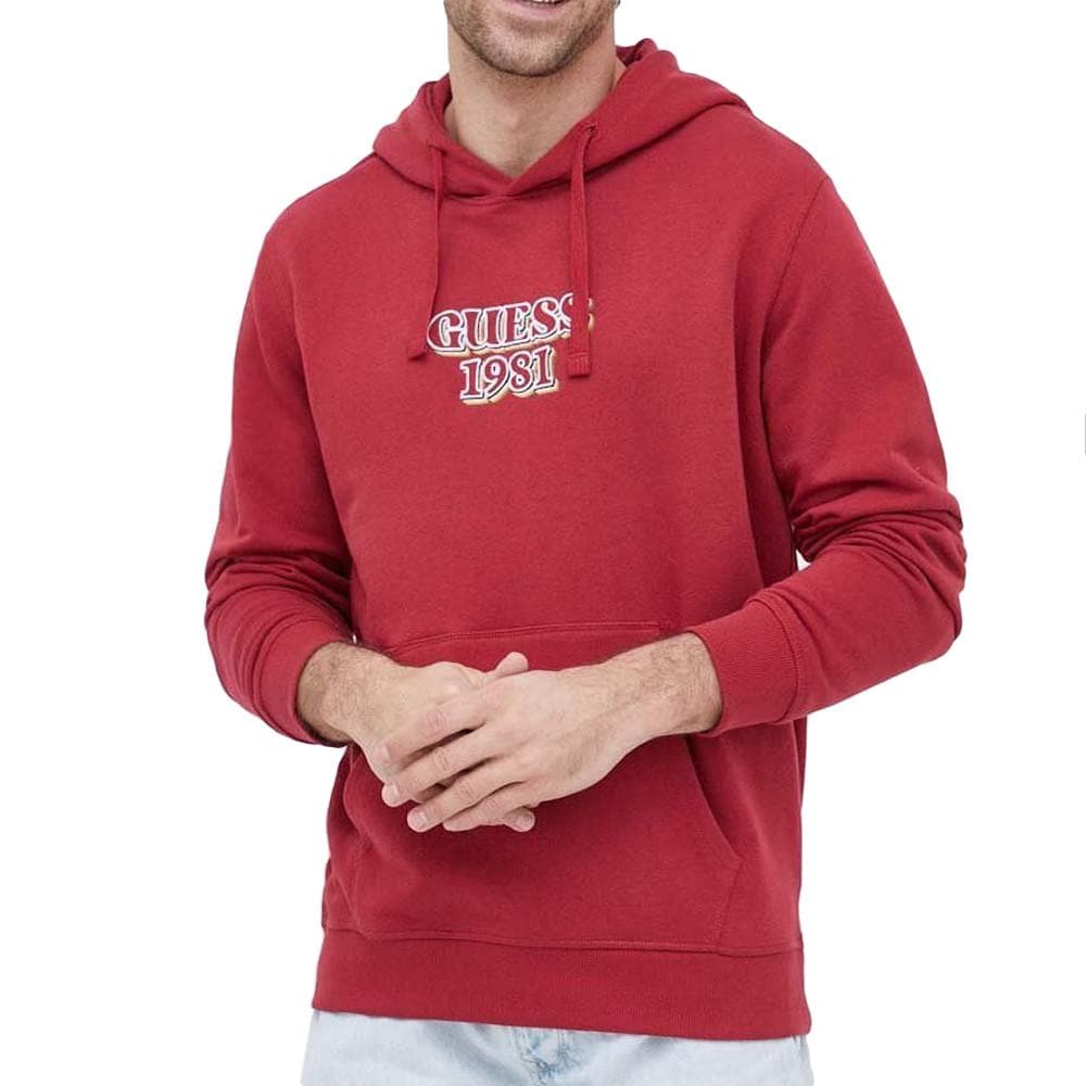 Sweat à Capuche Rouge Homme Guess Embro 1