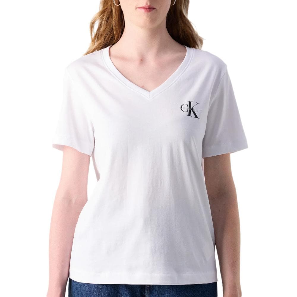 T-Shirt Orange/Blanc Femme Calvin Klein Jeans LV047C906G 3