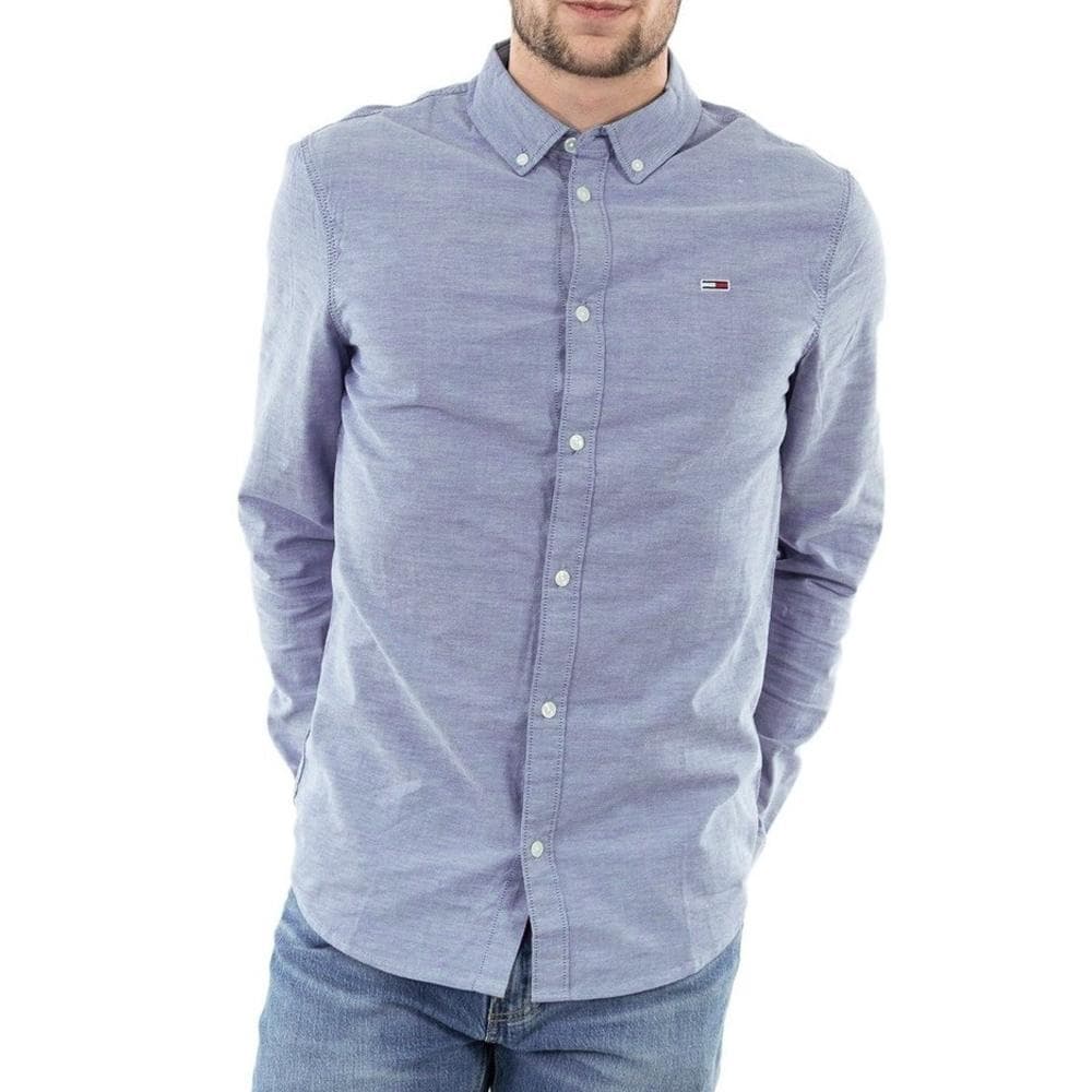 Chemise Bleu Homme Tommy Jeans Slim Stretch Oxford 1