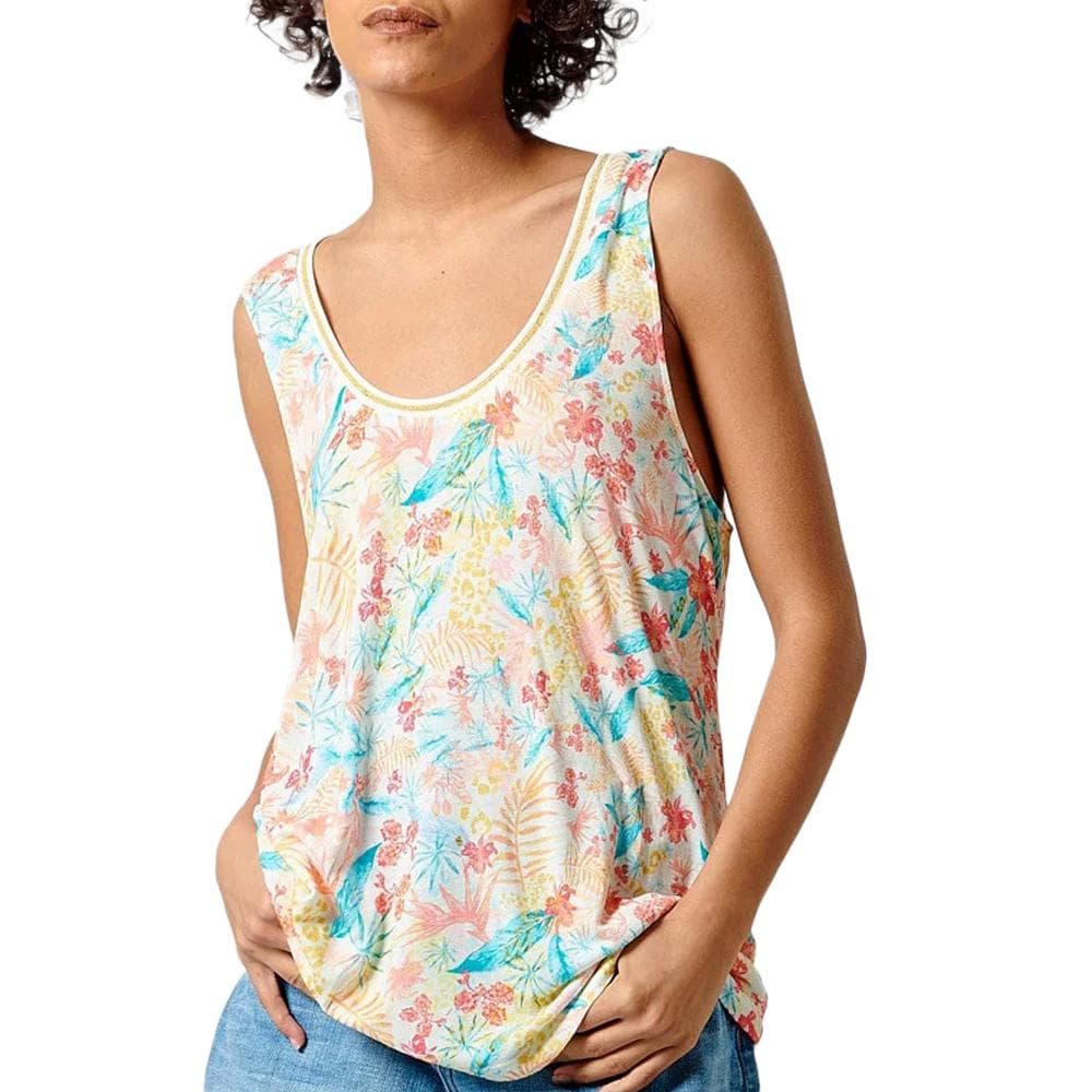 Débardeur Blanc à fleurs Femme Kaporal FREDA 1