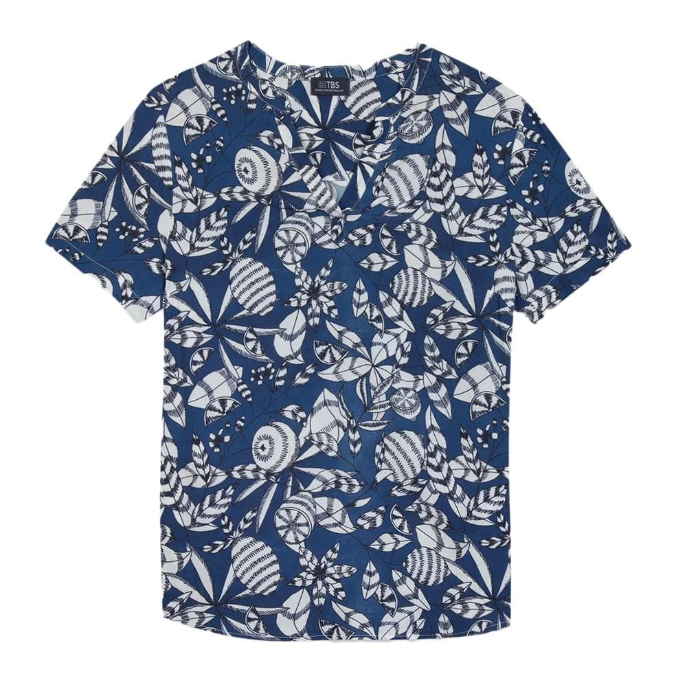 Blouse Marine à Fleurs Femme TBS JANIEMIS 1