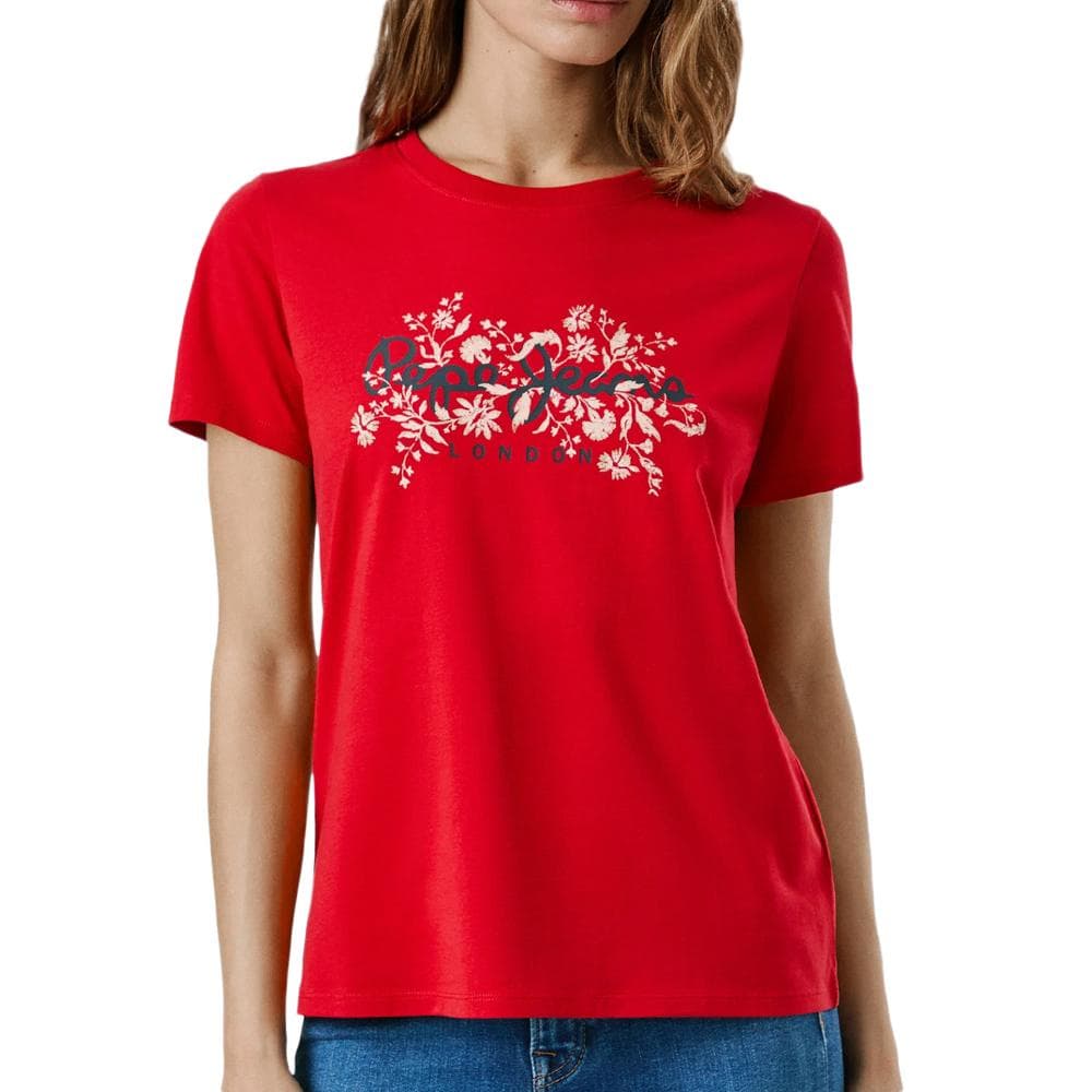 T-Shirt Rouge Femme Pepe jeans Bero 1