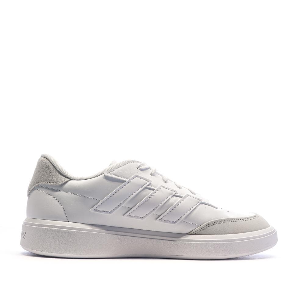 Baskets Blanc/Beige Enfant Adidas Courtblock 2