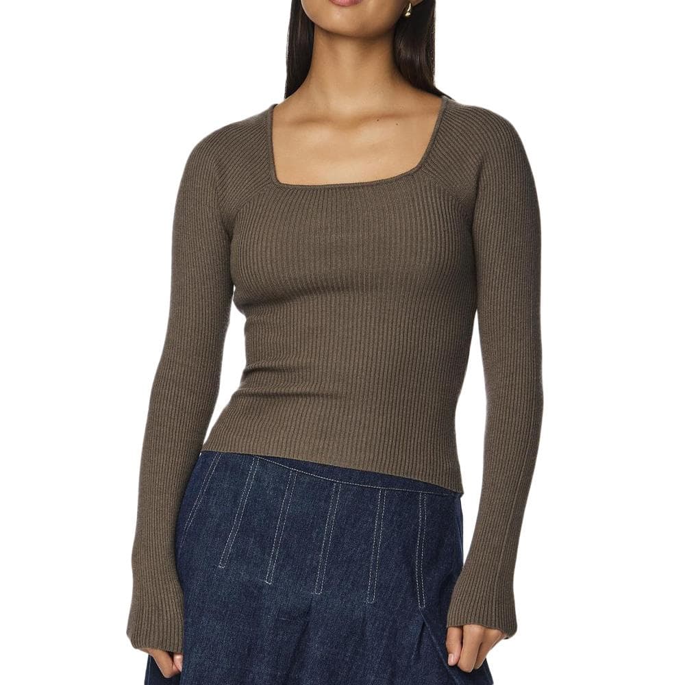 T-Shirt Manches Longues Vert Femme Pieces Kalu 1