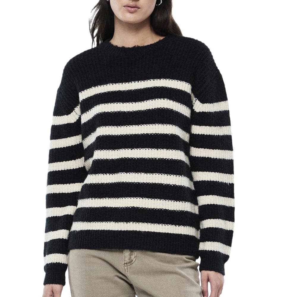 Pull Noir/Blanc Femme Pieces Klara 1