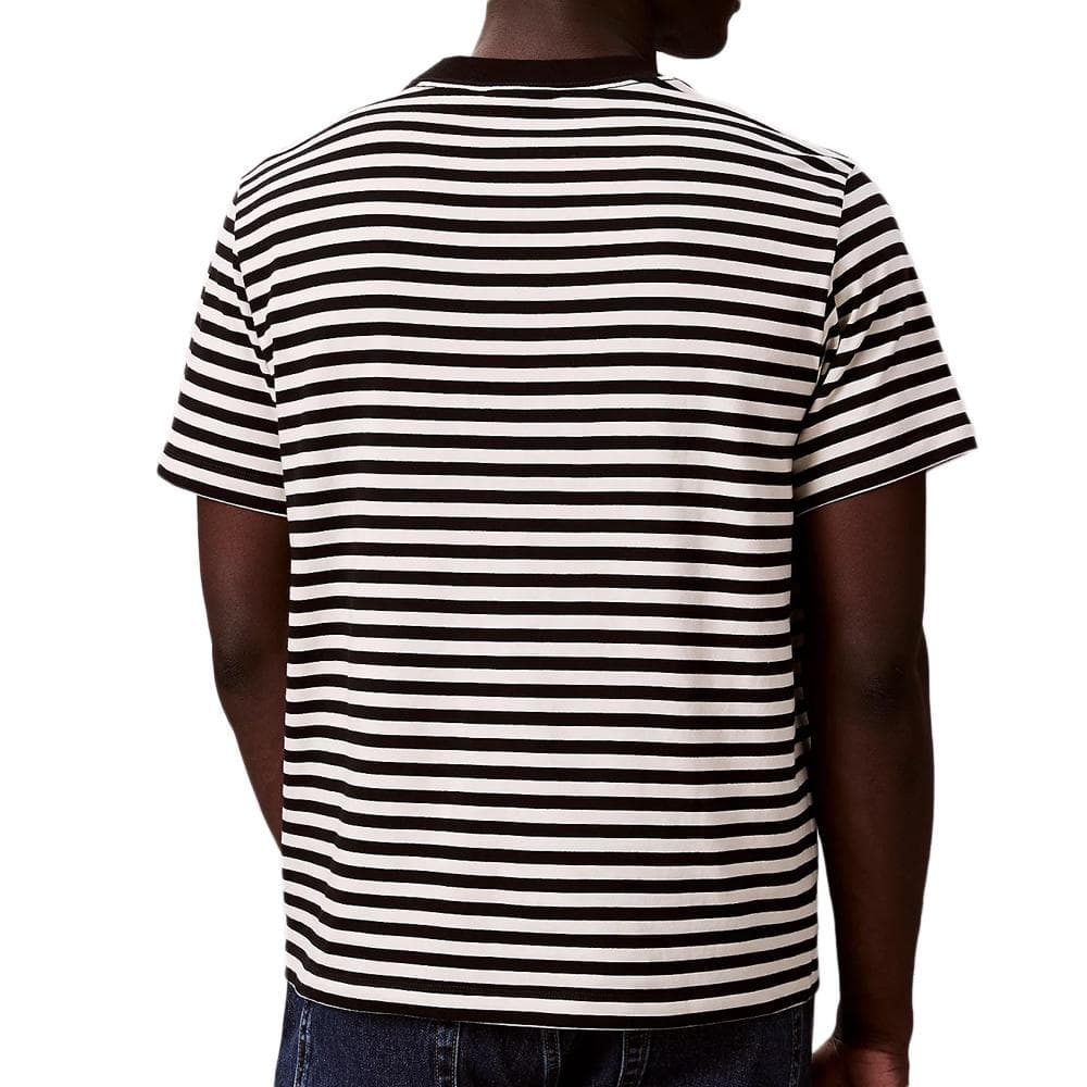 T-Shirt à Rayure Noir/Écru Homme Calvin Klein Jeans 20s Stripe 2