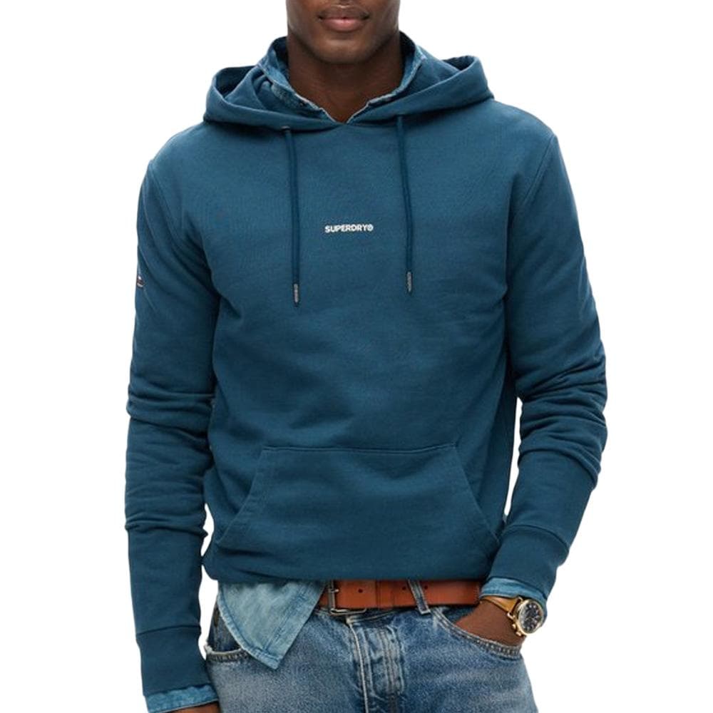 Sweat à Capuche Bleu Homme Superdry Plain Hood 1