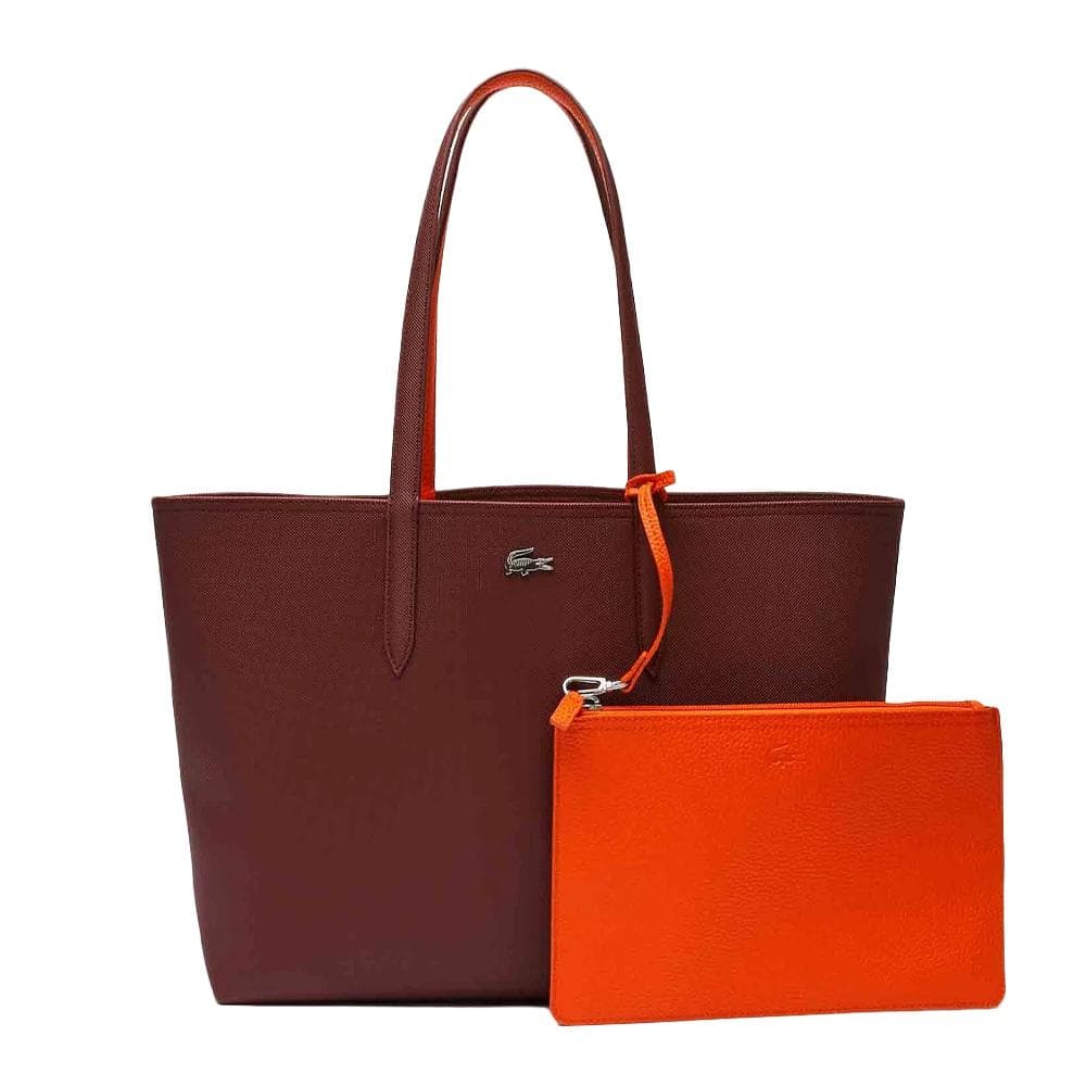 Sac Cabas Réversible Bordeaux/Orange Femme Lacoste Anna 1