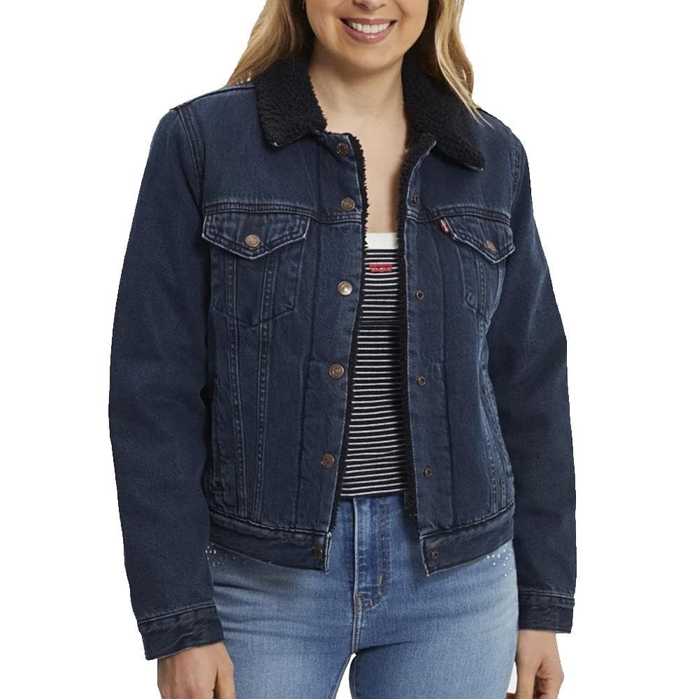 Veste en Jean Bleu Foncé Femme Levi's Original Sherpa Trucker 1