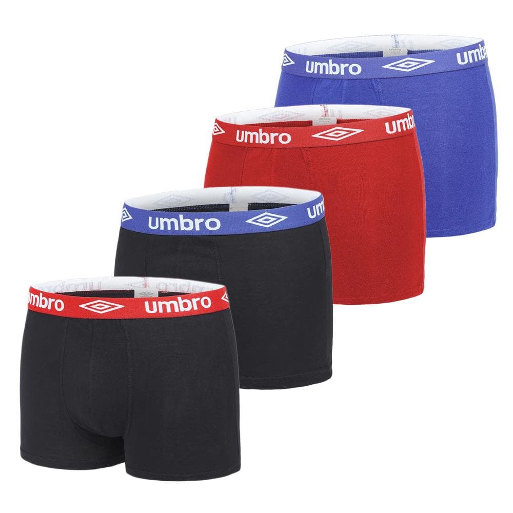Lot De 4 Boxer Noir/Bleu/Rouge Homme Umbro BCX4 1