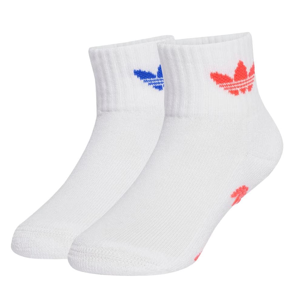 Lot de deux Paires de socquettes Blanches/Bleu/Orange Enfant Adidas Ant Slip 1