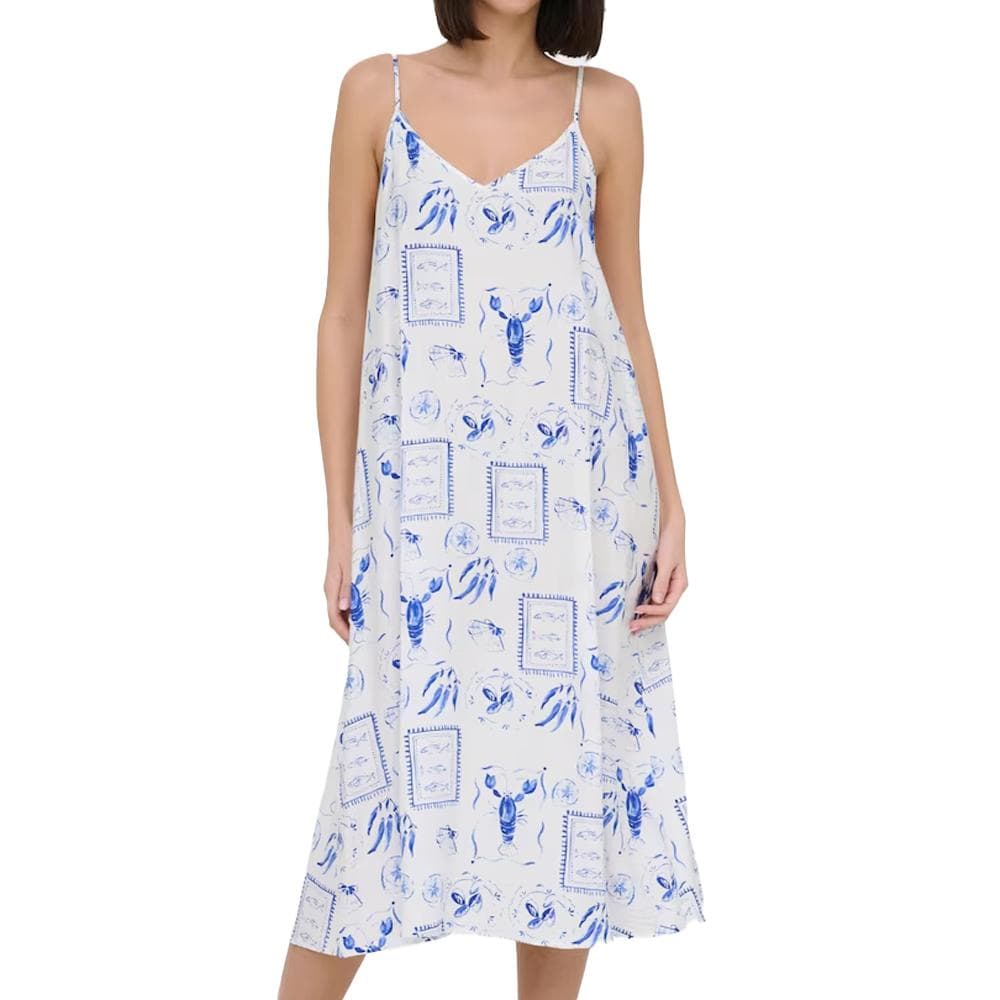 Robe Blanc/Bleu Femme JDY Midi Dress 1