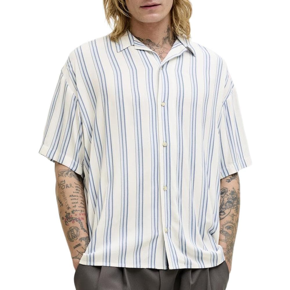 Chemise Blanc/Bleu Homme Jack & Jones Jjejeff 1