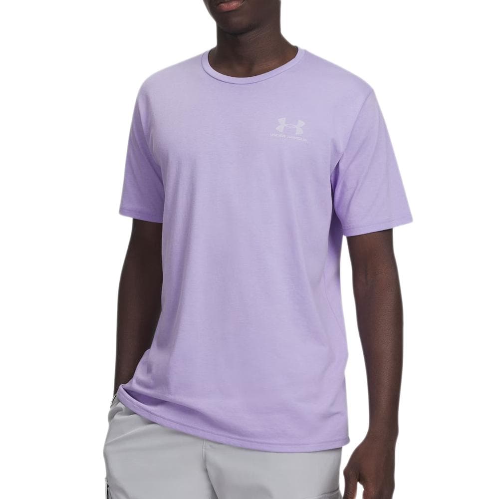 T-shirt Violet Homme Under Armour Left Chest 1