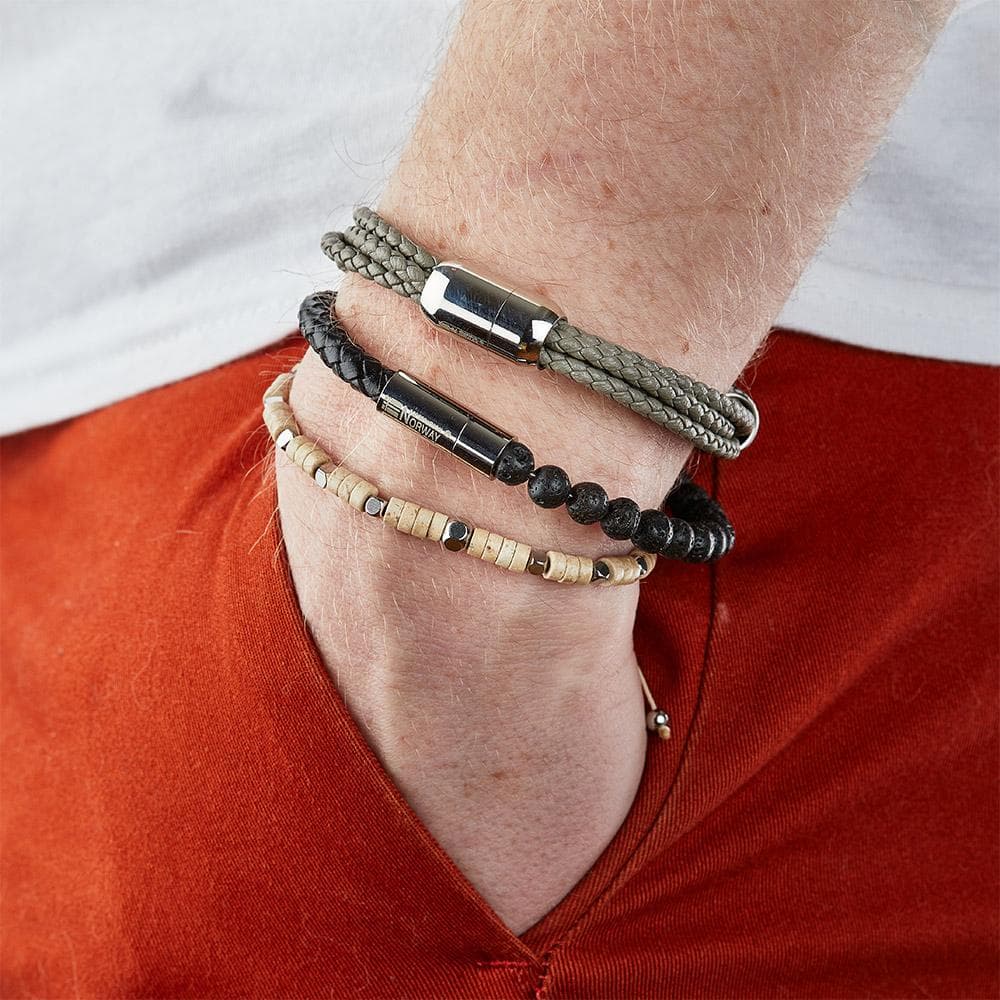 Bracelet Beige/Acier Homme Geographical Norway 315018 2