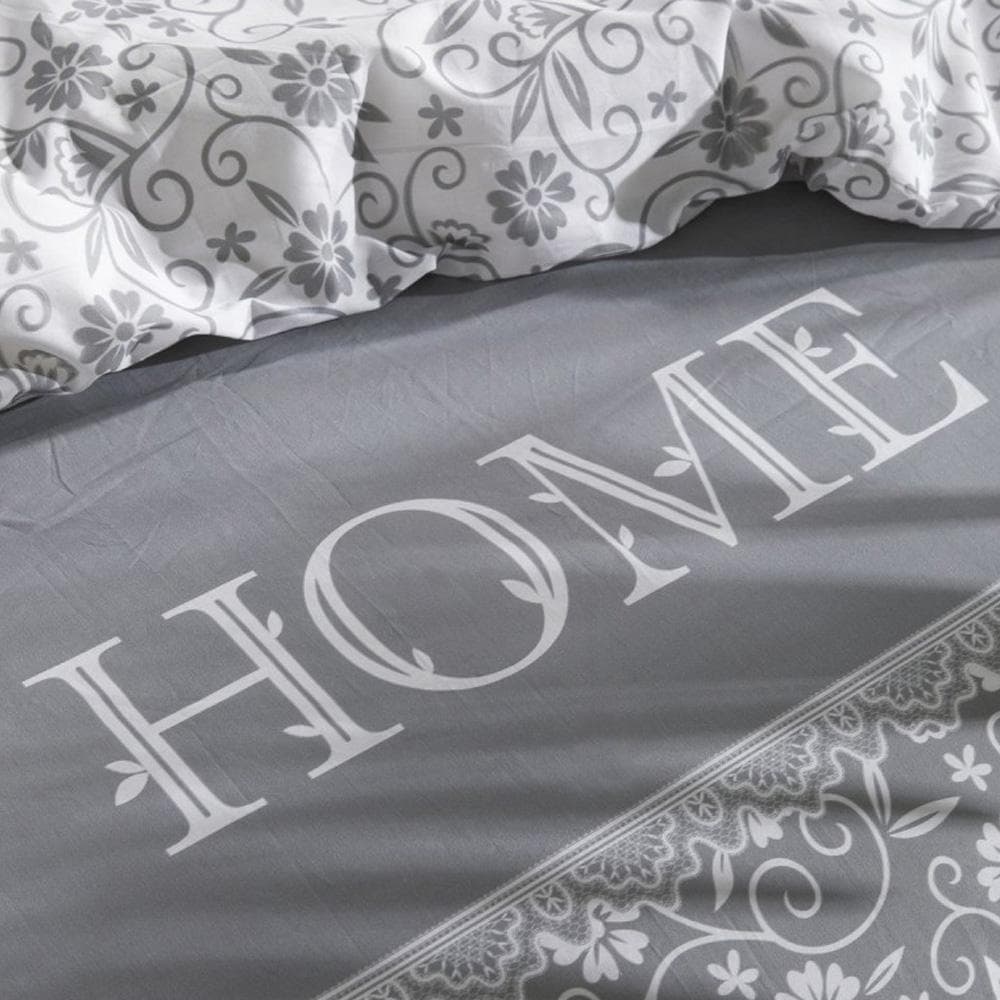 Parure de lit coton uni CHARME Gris Today 220x240 3