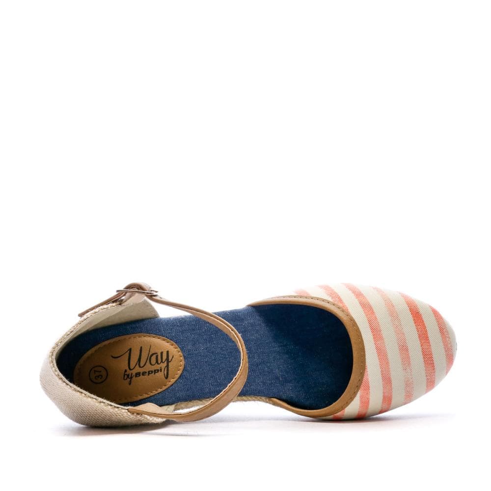 Sandales à talon Orange Rayures Femme Beppi Casual Wedge 4