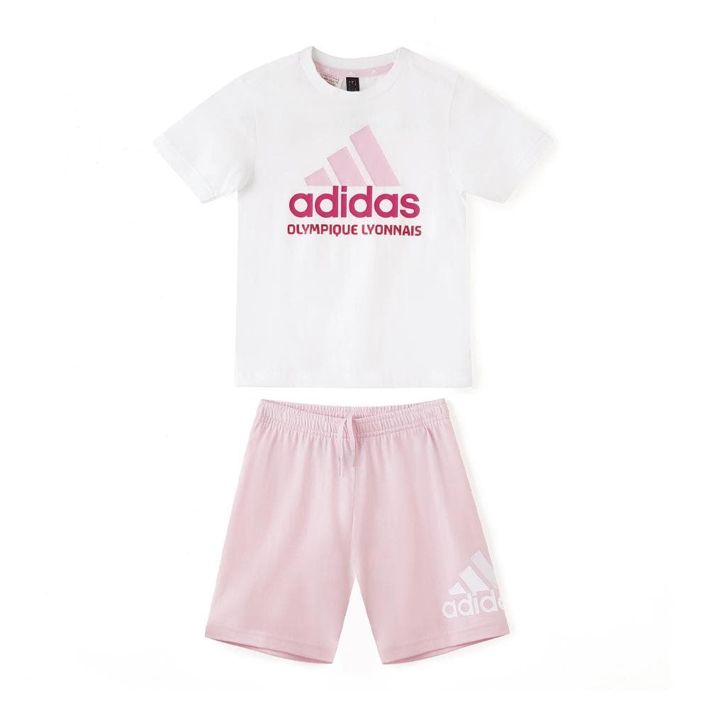 Ensemble Blanc/Rose Fille Adidas IQ4089 1
