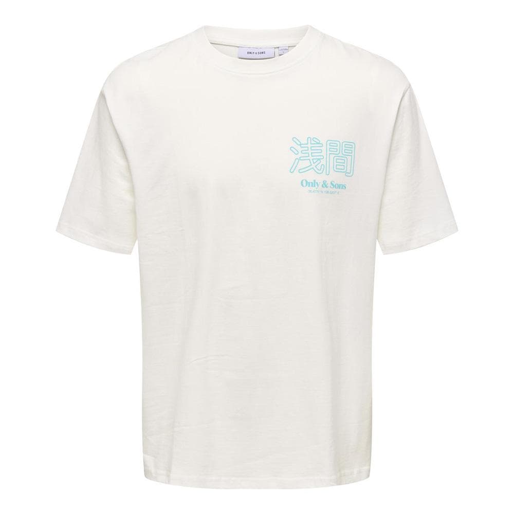 T-Shirt Blanc/Bleu Homme Only & Sons Mountain 1