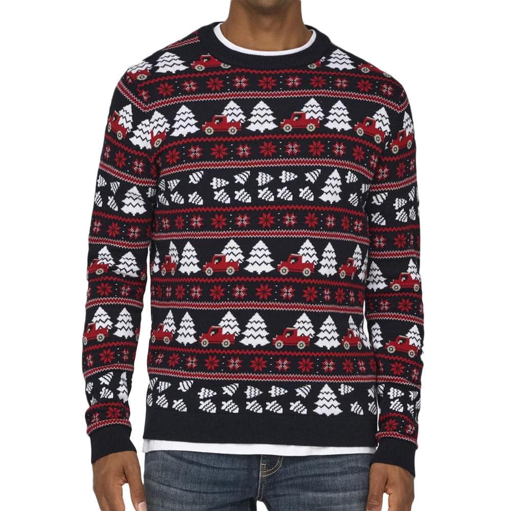 Pull de Noël Marine/Rouge Homme Only & Sons Xmas 1
