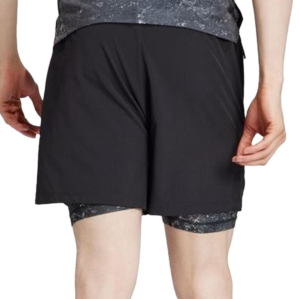 Short de Running Noir Homme Adidas Wo Pow 2in1 2