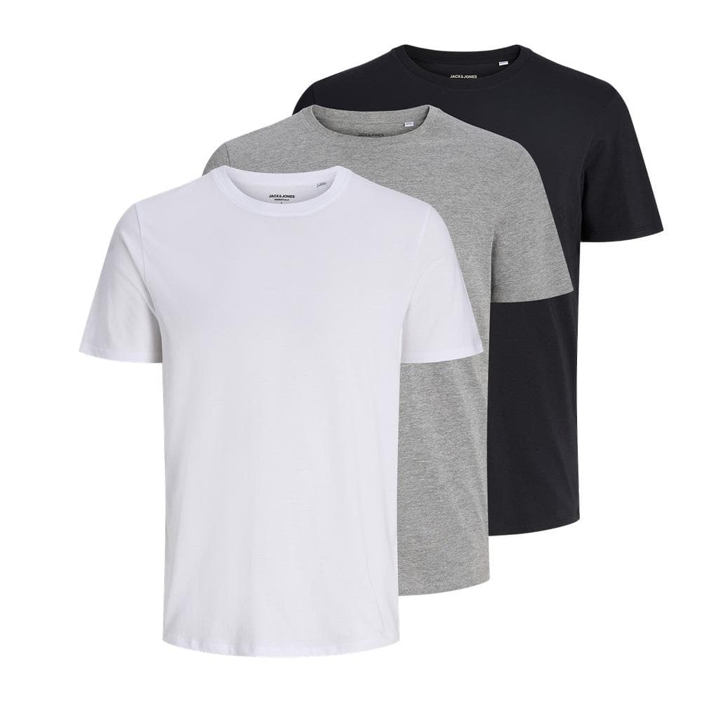 x3 T-Shirts Blanc/Gris/Noir Homme Jack & Jones Underwear 1