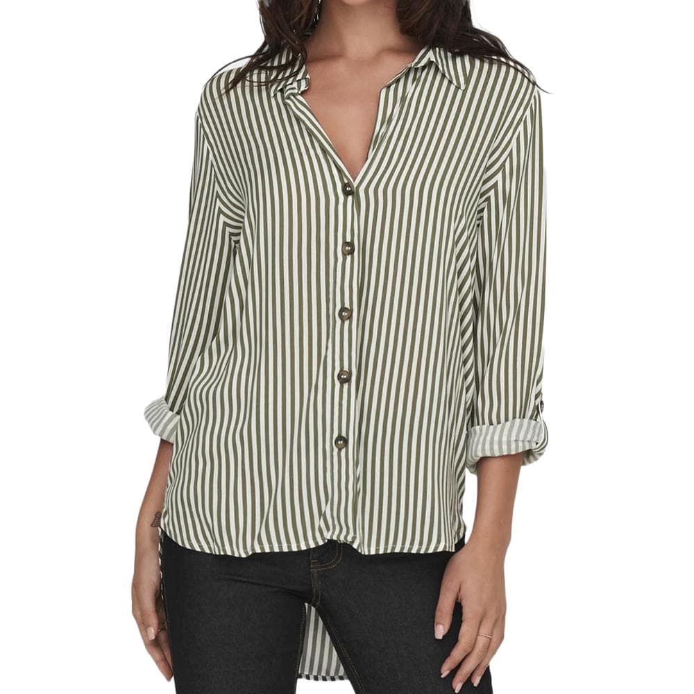 Chemise à Rayures Blanc/Kaki Femme JDY Laurel 1