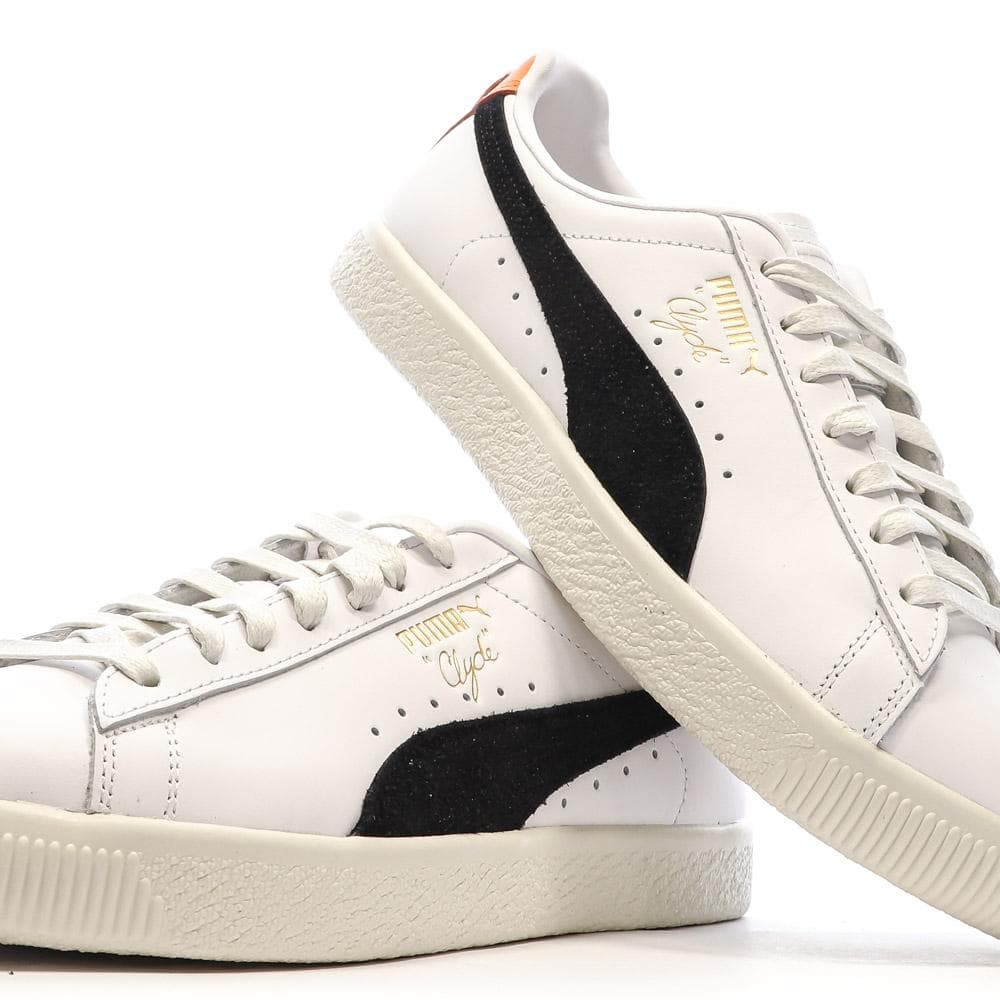 Baskets Blanches/Noires Homme Puma Clyde Base 7
