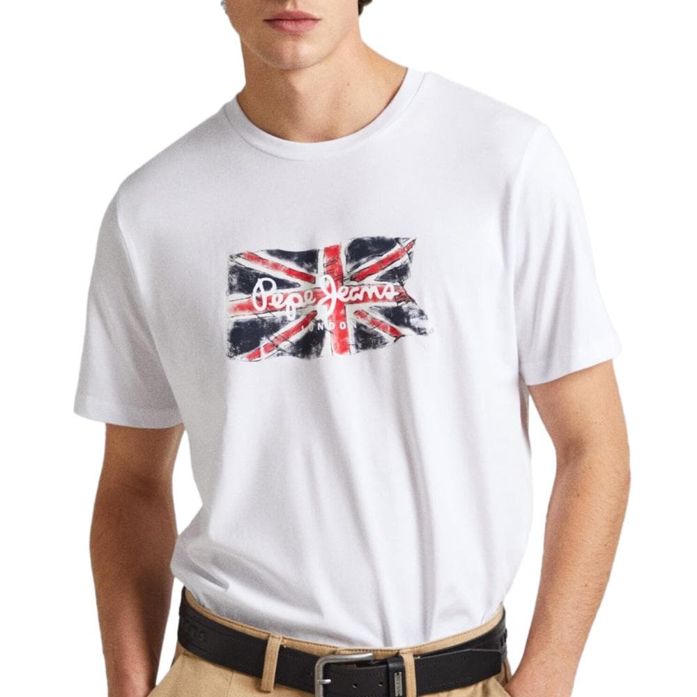 T-shirt Blanc Homme Pepe Jeans Clag 1