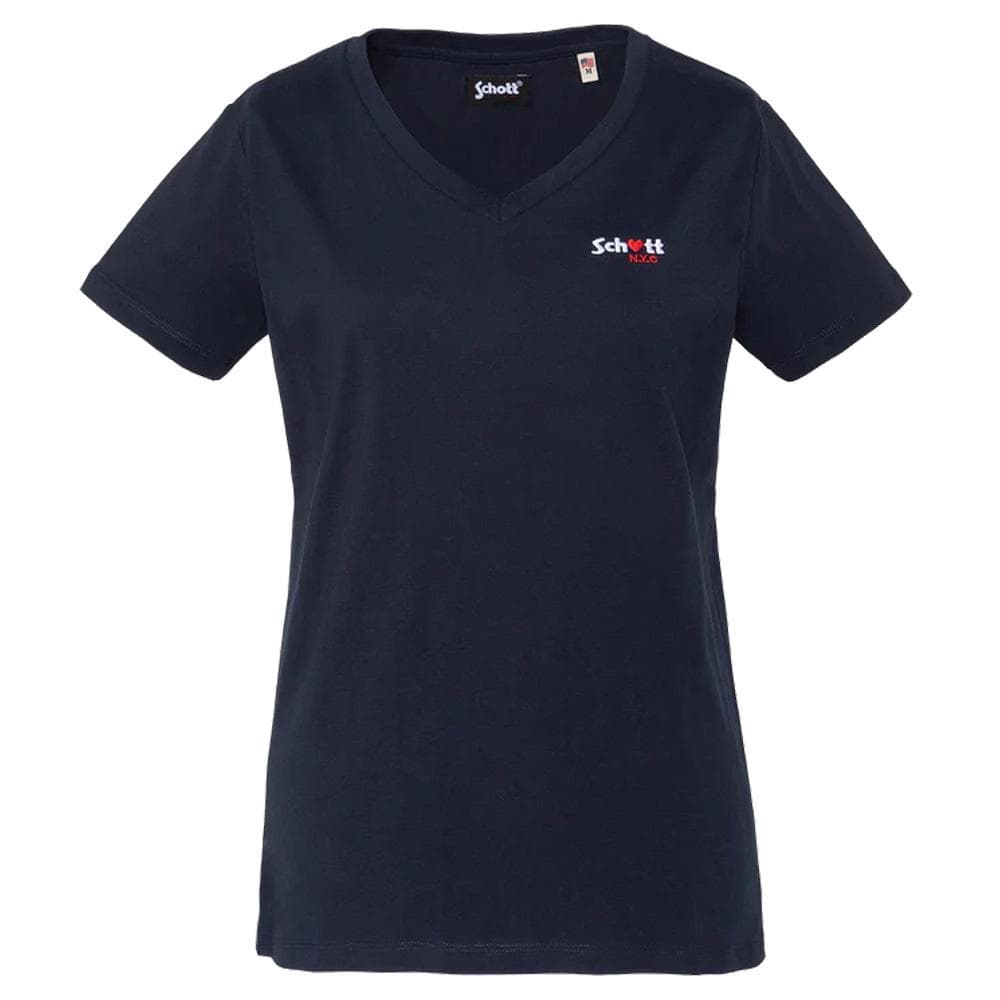 T-Shirt Marine Femme Schott TSBRODEDW 1